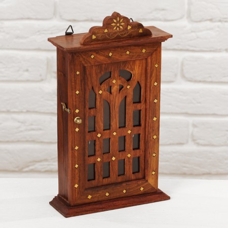 Key "Glass Castle with hearts" wood 6x16x24 cm
