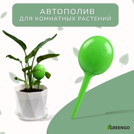 Auto -polywave for indoor plants, 380 ml, green, 2 pcs., Plastic, height 28 cm, Greengo-1