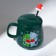 Ceramic mug with a spoon of "love in the new year", 350 ml, green color