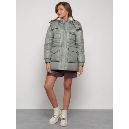 Winter jacket is women, size 44, the color is light green-1