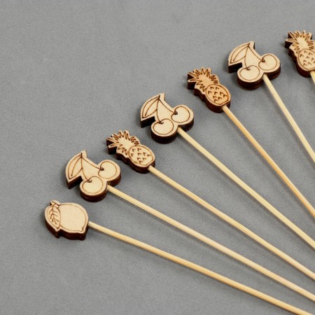 Wooden skewers "Fruits", 11 cm, set 12 pcs.