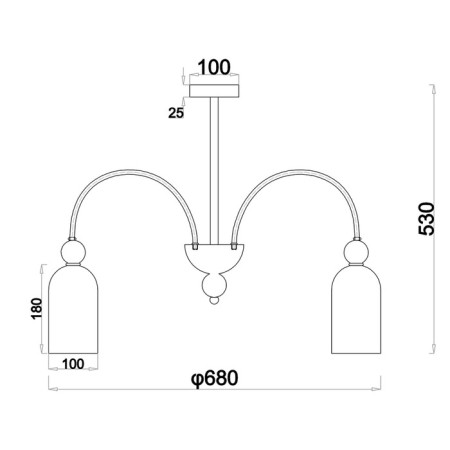 Ceiling lamp on the rod Ode E14x60W-5