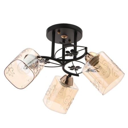 Economic Service Chandelier 00101/3 3x60W E27, black/amber, 50x50x28 cm-1