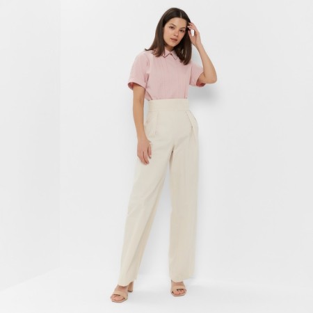 Women's cotton pants Minaku: Enjoy Milk color, size 44-6