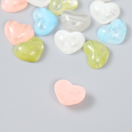 Decor for creativity Plastic "Hearts" glossy set 15 pcs mix 1.5x1.2x0.5 cm-2