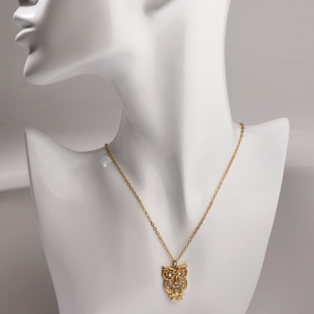Owl of Owl Open -Wrike, white color in gold, 45 cm-3