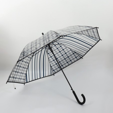 Umbrella - a semiautomatic “cage” cane, 8 spokes, r = 54 cm, black color-2