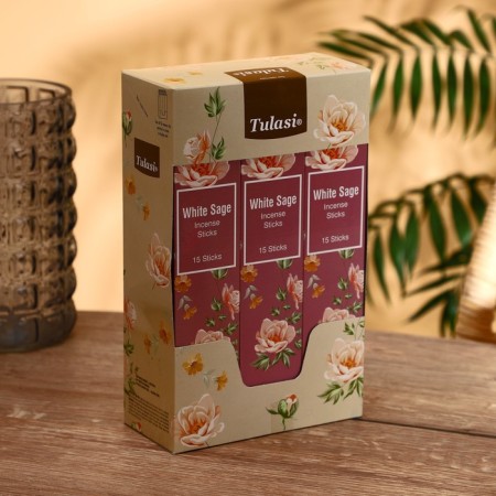 Incense "tulasi" 15 fragrances white sage-1