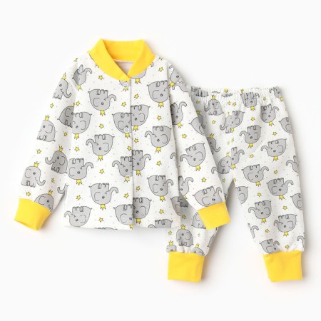 Kit for children (blouse, pants) comb, white/heart, height 74 cm