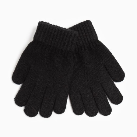 Children's gloves, black color, size 17 (11-12 years)