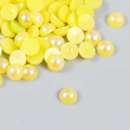 Decor for creativity plastic "Half of beads. Yellow" 20 g 0.8x0.8 cm