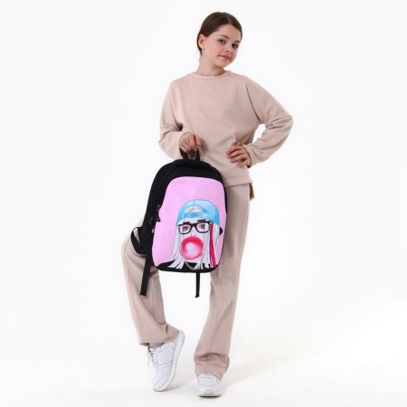 School backpack, ergonomic back Art Hype Girl, 39x32x14 cm-11