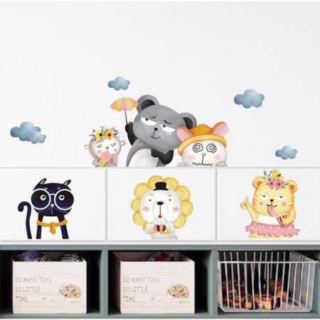 Sticker Plastic Interior color "Funny animals" 30x90 cm