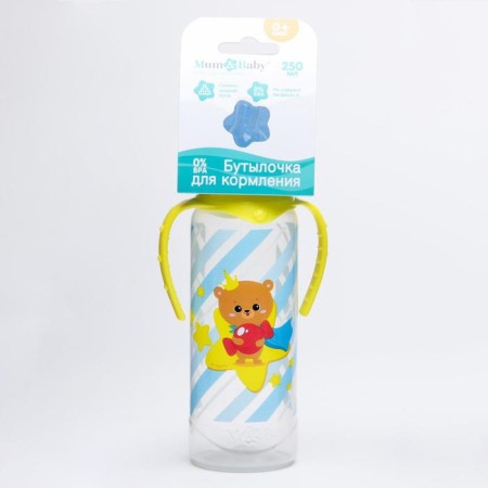 A bottle of feeding "Bear Prince", classic throat, 250 ml., 0 months, cylinder, with handles-9