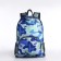 A backpack with a zipper, the color is blue/blue