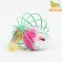 Toy "Mouse in a ball with feathers", 6 cm, green ball