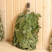 A broom for a Canadian oak bath in individual packaging