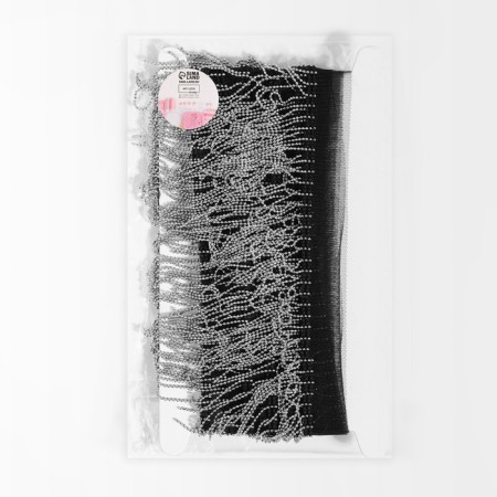 Metallized braid “fringe”, 5 cm, 4.5 ± 0.5 m, black color-3