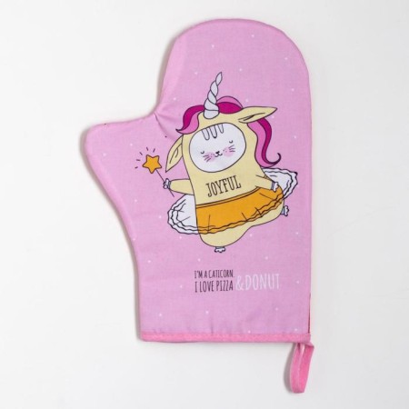 Kitchen "Caticorn" mittens of 20x28cm, severity 19x19cm, 100% cotton-1