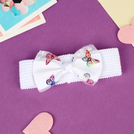 Hair bandage "chosen" butterflies overflow, 16x3 cm, white