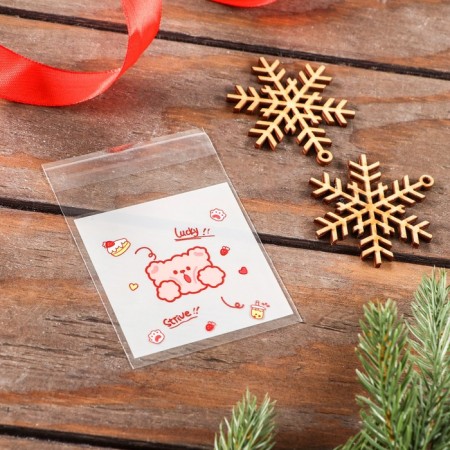 BOPP package with sticky tape, "Korean style", 7*7+3cm mix-6