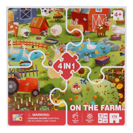 Puzzles 4 in 1 "Day on the farm", 25, 36, 49, 64 elements-7