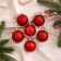 Set of balls plastic D -5 cm, 34 pcs "Christmas tree - snowflakes and peas" red