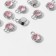 Circle-suspension "Circle" Small 1.6 × 1.2 × 0.8 cm, (set 10 pcs.), Pink color in silver