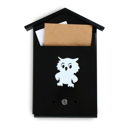 Mailbox with a lock, vertical, "house", black