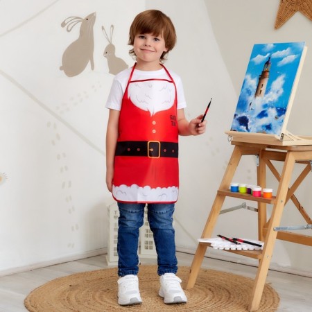 Apron for children for creativity Ethel "Santa", 49 x 39 cm, 100% polyester