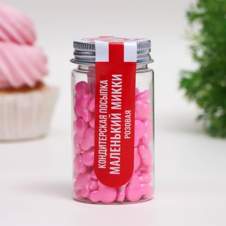 Sprinking confectionery "Little Mickey", pink, 50 g-1