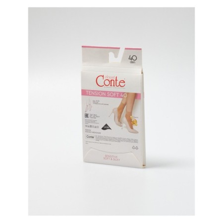 Women's socks with a compacted eye Elegant Tension Soft 40, size 23-25, color Natural-5
