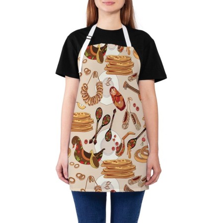 Apron kitchen with a photo print “Soon Shrovetide”, adjustable, size OS