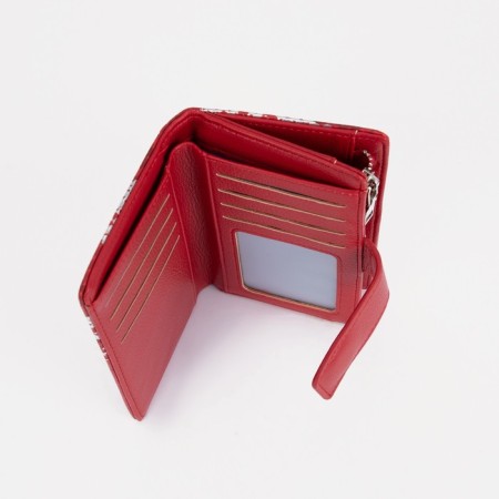 Women's wallet on magnet, red color-3