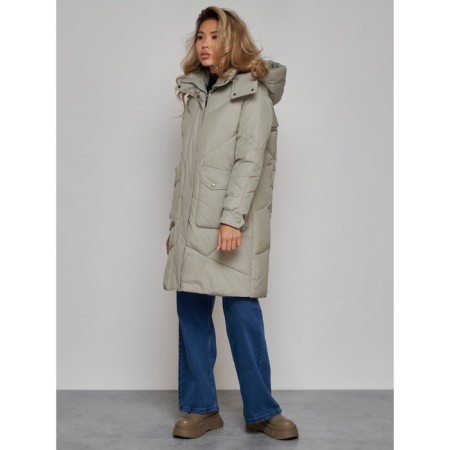 Coat insulated winter female, size 44, color light green-2