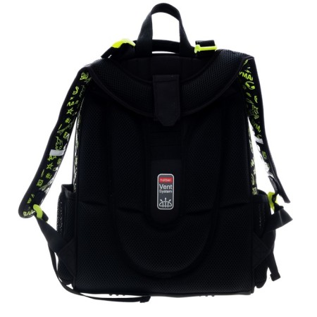 Frame backpack 37 x 29 x 17 cm, Hatber Ergonomic Classic "Vlad A4", black/yellow NRK_71008-5