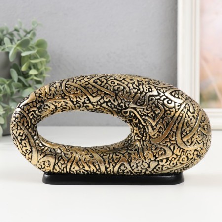 Souvenir Polystone "Obval of irregular shape with patterns" gold 20x6x10 cm