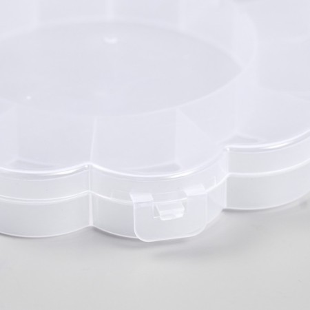 Casket Plastic for trifles "Flower" Transparent 13 departments 15.5x15.5x2.5 cm-2