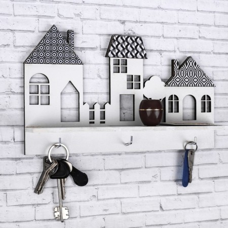 The keywood is wall -mounted with the shelf "houses".-1