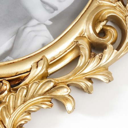 Photo frame Polystone 10x15 cm oval "Naples" aged gold 28x19 cm-2