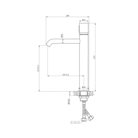 Bronze de Luxe Focus 24615BG sink mixer, pour 167 mm, brass, black/gray-8