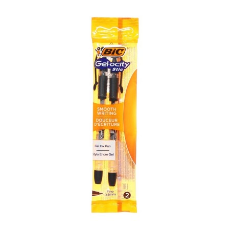 Набор ручек гелевых 2 штуки BIC "Gel-ocity Stic", черные, в блистере-1