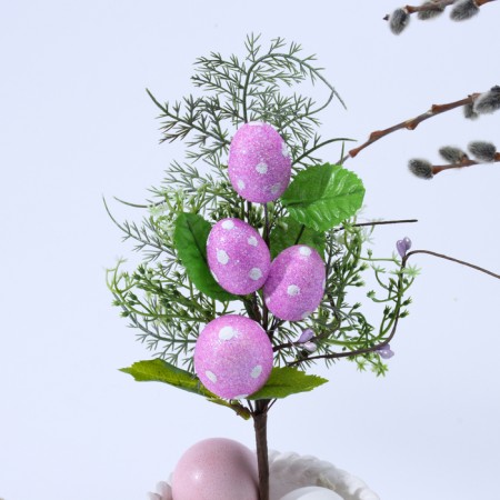 Easter decor "Violet eggs in polka dots" 6 × 15 × 30 cm-1