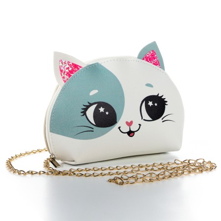 Children's bag for a girl "Kitty smile", from artificial leather-1
