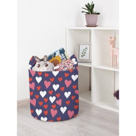 Basket for toys "Snowfall from hearts, size 35x35 cm
