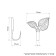 Hook for curtains ks009, one -rod, bronze color
