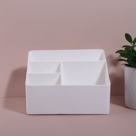 SHITE organizer for storage, 4 sections, 14.5 × 9 × 13 cm, white color-4