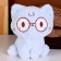 Soft toy "cat" with glasses, 20 cm, blue color