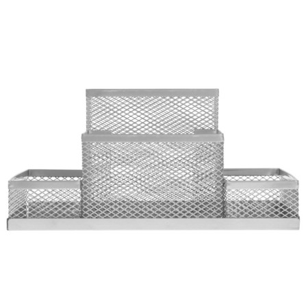 Chancellery trifle stand 4 compartments, metal mesh, color gray color-3
