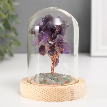 Souvenir "Cash tree in the flask" Violet 36 stones 7.8x7.8x10 cm